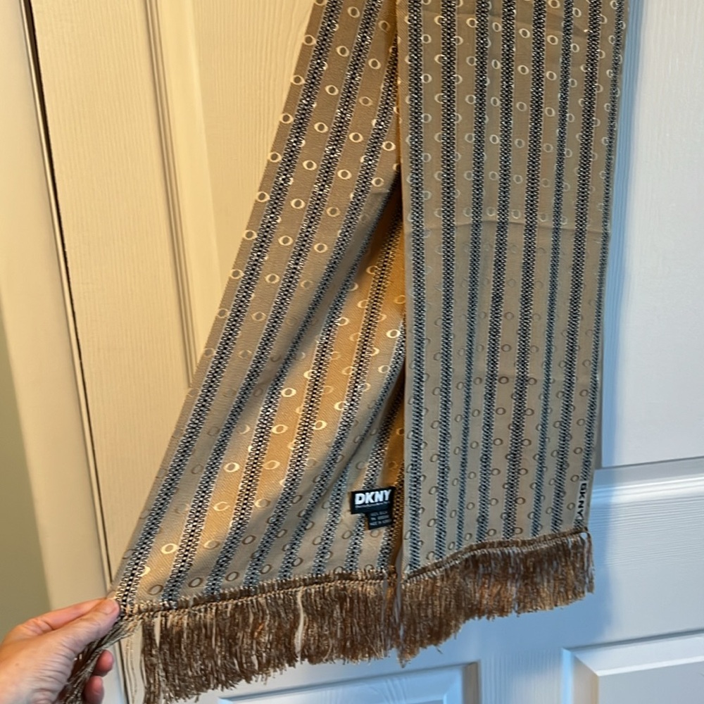 Silk DKNY designer 100% Silk straight long scarf